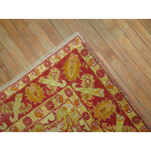 American Antique Zabihi Collection Turkish Oushak Rug with Lime Green Accents - 3'10" x 6'1" For Sale - Image 3 of 12