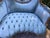 Gold 1920 French Louis XVI Gold Beech Blue Velvet Settee 1pc For Sale - Image 8 of 13