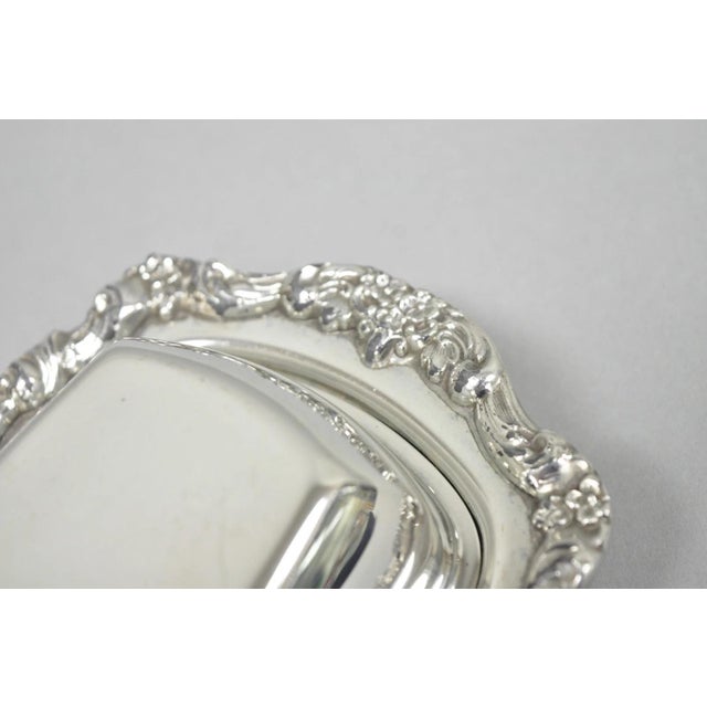 Silver Vintage Lancaster Rose Poole Silver Plated Covered Butter Dish W/ Glass Liner For Sale - Image 8 of 11