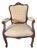 Antique French Louis XV–Style Bergère Chair, Yellow Gingham Upholstery For Sale