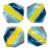 1990s Diane Von Furstenberg Hexagonal "Power Stripe" Dessert Plates - Set of 4 For Sale