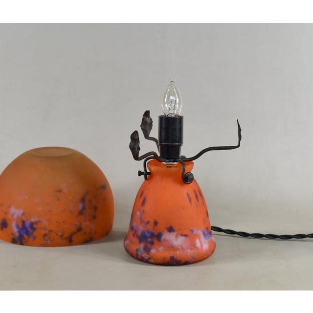 French Art Deco Night Lamp Perfume Burner by Lorrain Daum - 1920s France For Sale - Image 6 of 10
