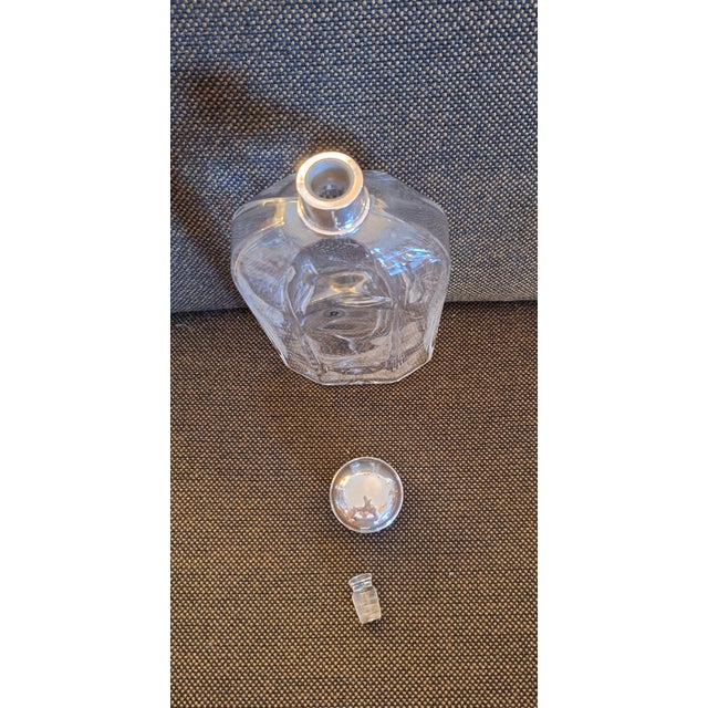 Vintage German Crystal Glass Carafe with Silver-Plated Metal Decals from Lambert, 1980s For Sale - Image 4 of 5