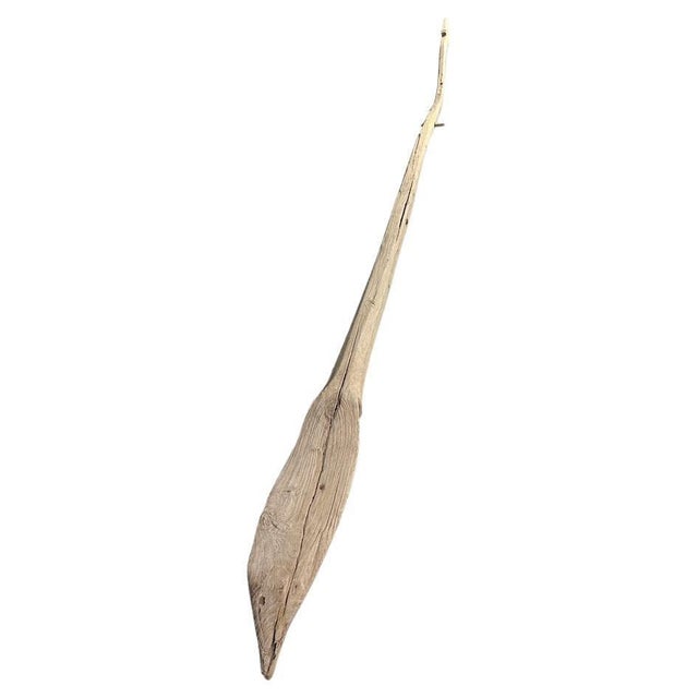 2010s Andrianna Shamaris Midcentury Hand Carved Wood Oar For Sale - Image 5 of 18