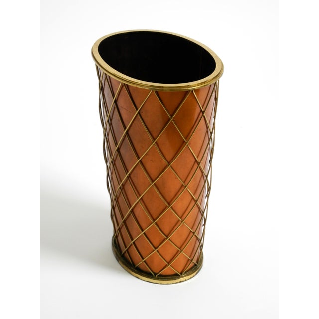 Large Mid-Century Modern Umbrella Stand in Copper and Brass from Vereinigte Werkstätten Collection, 1950s For Sale - Image 4 of 18