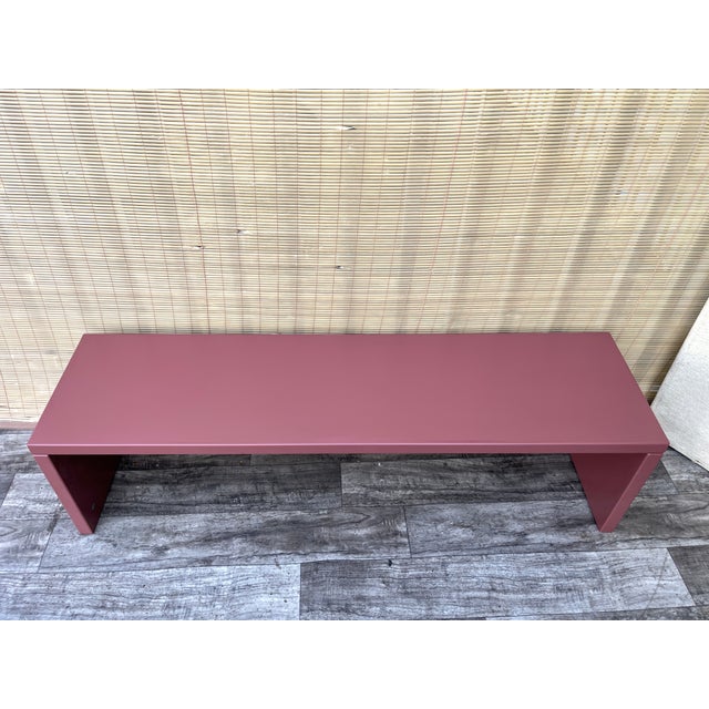 1990s Post Modern Lacquered Raspberry Accent Bench by B&b Italia. Circa 1990s For Sale - Image 5 of 18