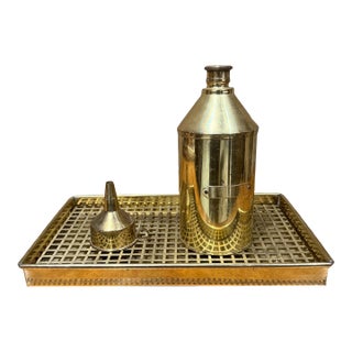 G v Harnisch Denmark Brass Marine Nautical Set Lamp Flask Tray For Sale