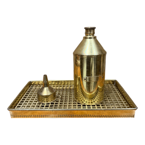 G v Harnisch Denmark Brass Marine Nautical Set Lamp Flask Tray