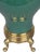 Metal 1980s Style Hollywood Regency Emerald Green Ceramic Table Lamp on Brass Ball-and-Claw Base For Sale - Image 7 of 18