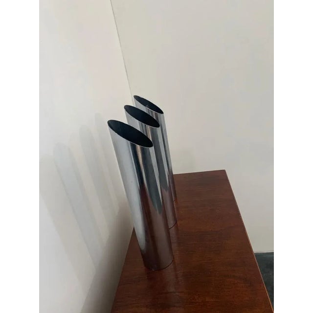 Steel Umbrella Stand Vases, 1970, Set of 3 For Sale - Image 3 of 9