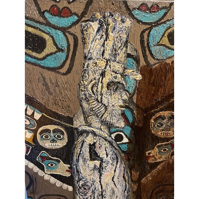 Original Oil on Canvas Impasto Painting “The Tlingit Lincoln” Andrew William Vachon, S.J. (1910-1979) Dated: September...