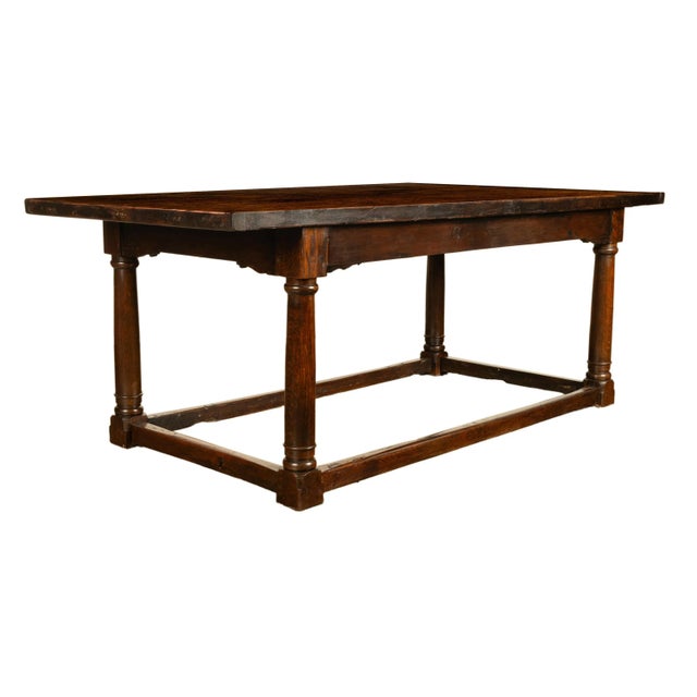 Antique 17th Century Charles I Jacobean 80" Long Oak Refectory Dining Table 1630 For Sale - Image 17 of 18