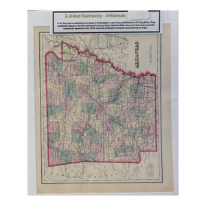 Antique 1870s g.w. Gray & Son Two-Sided Map: Kentucky / Arkansas (16 X 19")"
