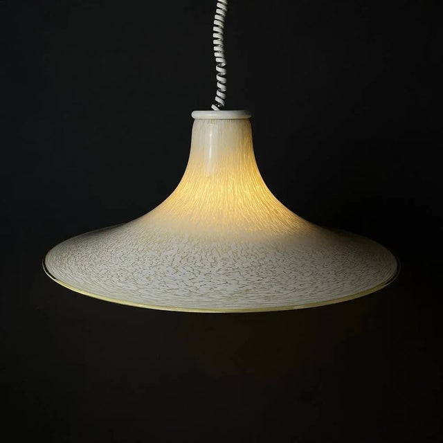 Beige Mid-Century Beige Murano Glass Pendant Lamp, Italy, 1970s For Sale - Image 8 of 13