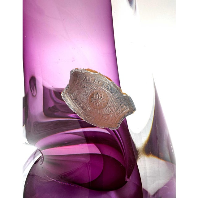 Eclair Table Lamp in Violet and Clear Crystal from Val Saint Lambert, 1960s For Sale - Image 4 of 7