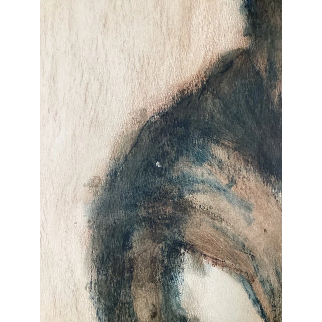 Brown Symbolist Kneeling Figure by Larry Prestwich Conte Crayon and Charcoal Drawing For Sale - Image 8 of 9