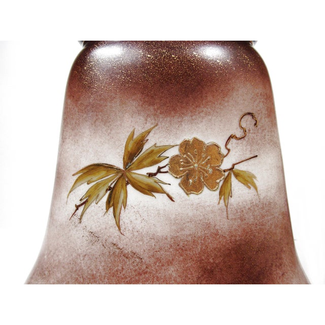 Vintage Hand-Painted Moriage Style Gourd Vase With Raised Floral Detail For Sale - Image 12 of 14