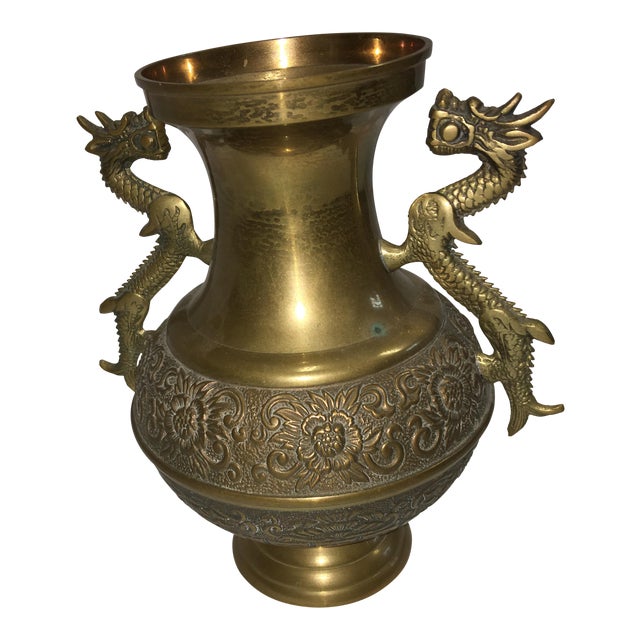 Dragons Handle Brass Vase Chairish