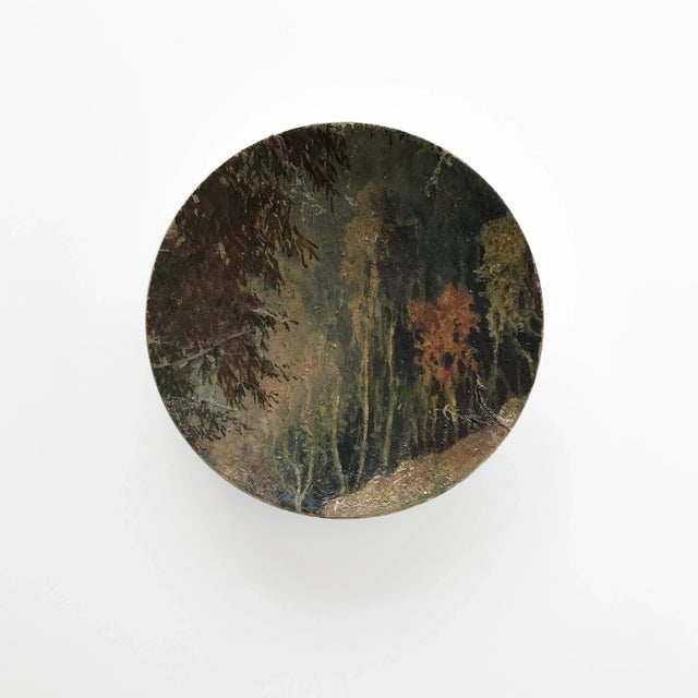 Wall Art Installation: Composition of Ceramic Plates and Oil on Canvas - "Tropical Forest" For Sale - Image 4 of 12