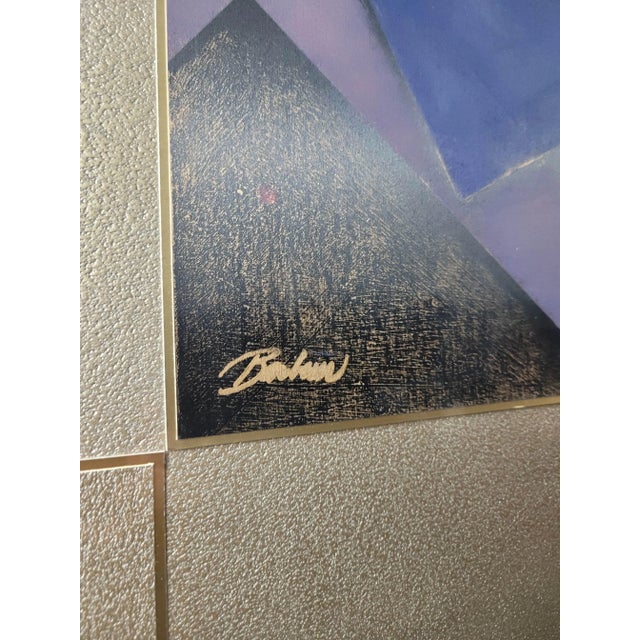 "Academia Two" by Badini — Framed Mixed-Media Abstract, Late 20th Century For Sale - Image 12 of 13