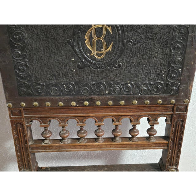 Style & Origin: A Portuguese or Spanish Renaissance Revival dining chair from the late 19th or early 20th...