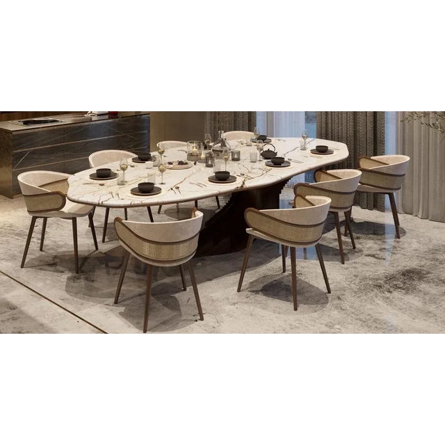 Wood Mudhif Dining Armchairs from Alma De Luce, Set of 6 For Sale - Image 7 of 8