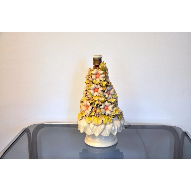 Spanish Floral Manises Table Lamp, 1970s For Sale - Image 6 of 6
