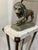 Elegant Medici floor lamp made of iron and marble with lion motif, attributed to Maitland-Smith 1980's vintage This is a...