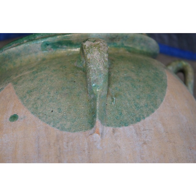 Antique French Glazed Terracotta Olive Jug Floor Vase Amphora Urn Vessel For Sale - Image 12 of 12