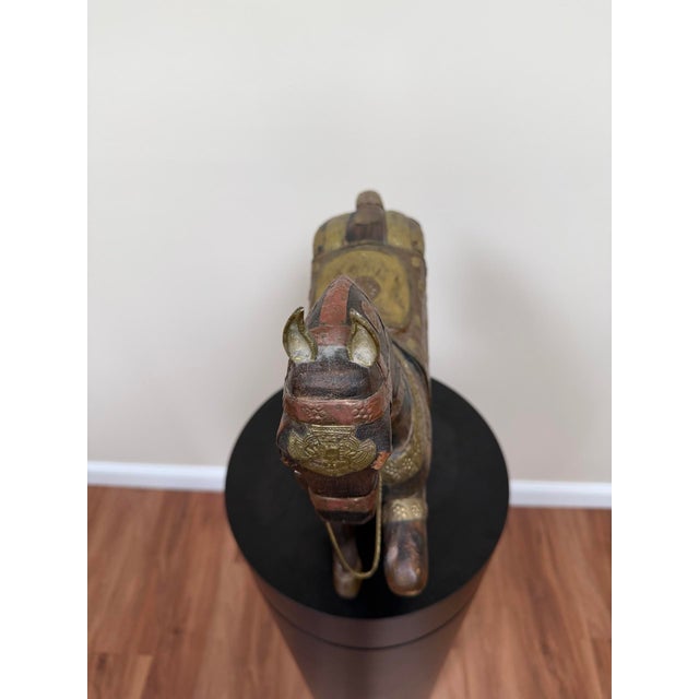 Wood 1950s Indian Tang Style Horse Sculpture For Sale - Image 7 of 18