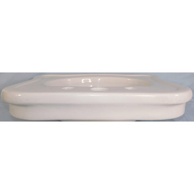 Antique Thomas Maddock's Sons Co. "Durock" Vitreous China Top-Mount (Drop-In) / Console Sink For Sale - Image 12 of 18