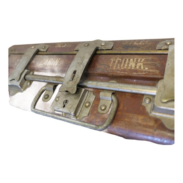 Metal Travel Cabin Trunk by T. Wilkes & Sons, 1910 For Sale
