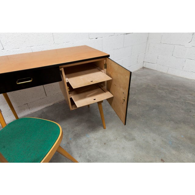 Wood Baumann Desk and Chair, 1960s, Set of 2 For Sale - Image 7 of 18