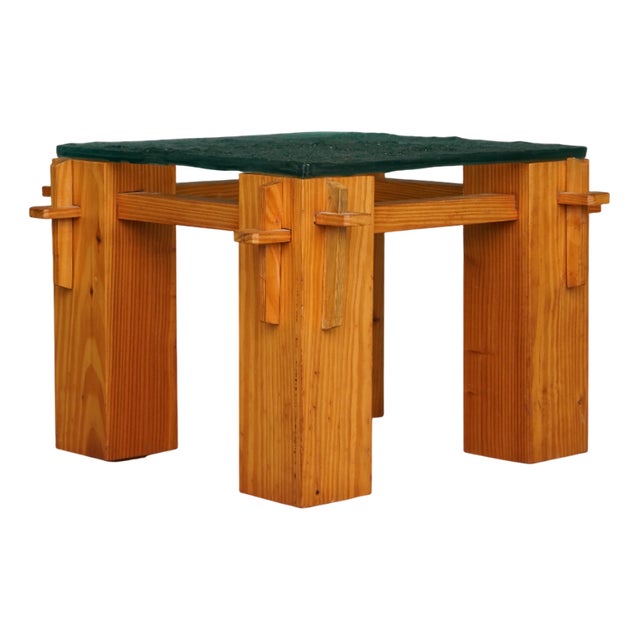 Vintage Brutalist Coffee Table in Pine, 1970s For Sale