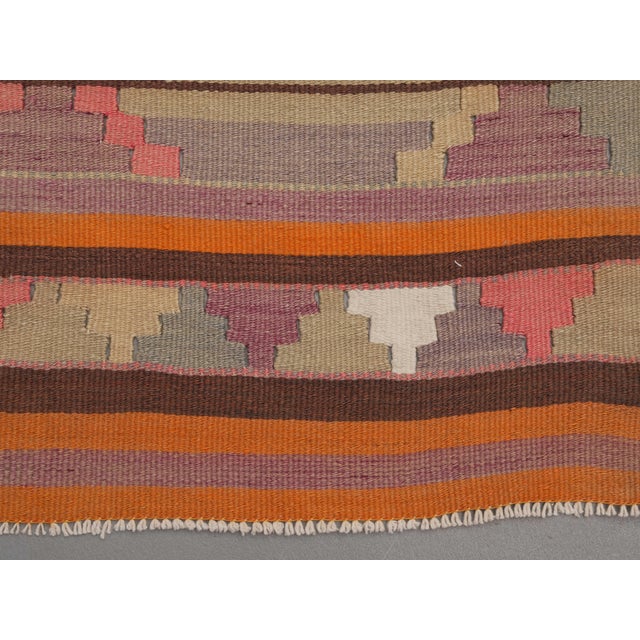 1970s Vintage Handmade Wool Cotton Runner Rug For Sale In San Francisco - Image 6 of 10