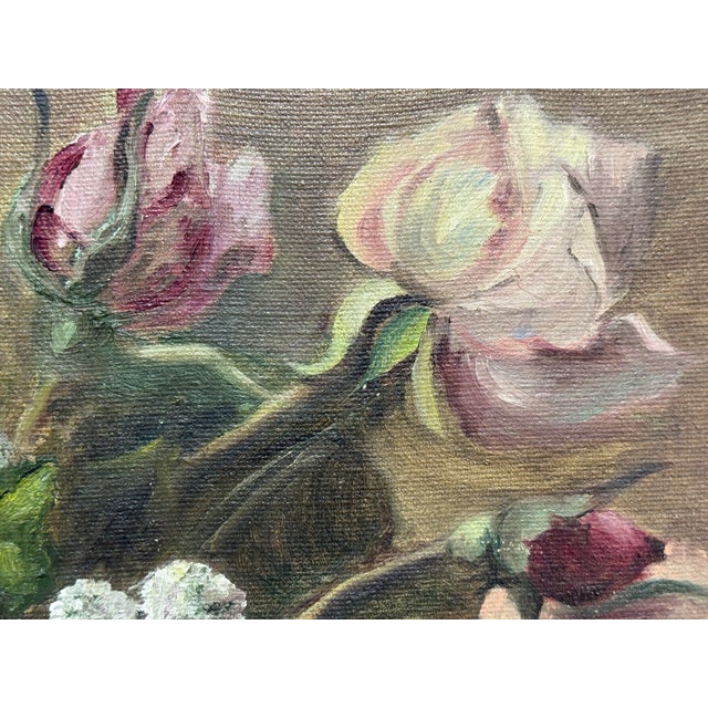 2010s Marian Miller Original Floral Still Life Painting in the Style of Jean Baptiste Robie For Sale - Image 5 of 12
