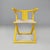 Italian post-modern folding tub chair in yellow wood and beige fabric, 1980s Folding cockpit chair with yellow painted...