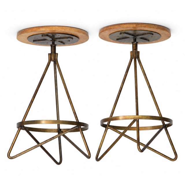 Pr. Vintage Bar Stools For Sale - Image 4 of 10