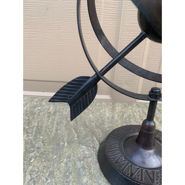 Maitland - Smith Late 20th Century English Country Iron Bronze Garden Armillary Sundial For Sale - Image 4 of 8