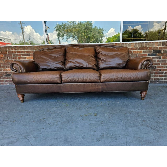Ethan Allen Leather Sofa Chairish