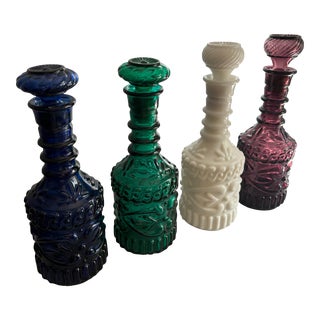 Mid 20th Century Set of 4 Mid Century Jim Beam Kentucky Derby Glass Decanters For Sale