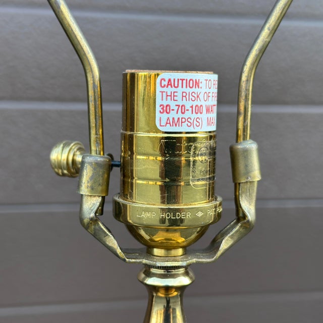 Contemporary Vintage Signed Waterford Crystal Tall Table Lamp With Brass Fittings For Sale - Image 3 of 12