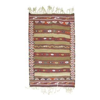Vintage Turkish Tribal Kilim with Camel Field - 3'6" x 4'10" For Sale