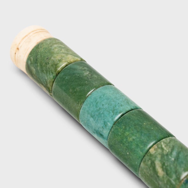 Chinese Mid 20th Century Chinese Green Stone Calligraphy Brush For Sale - Image 3 of 3