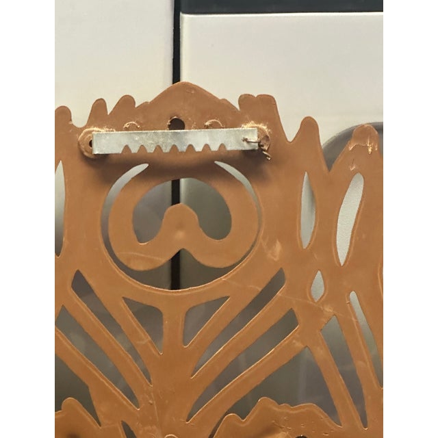 MCM 1960's Jeweled Burlwood Peacock Large Wall Art Hanging Hollywood Regency For Sale - Image 10 of 10