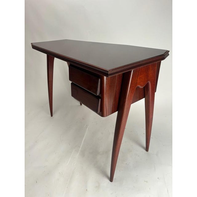 1950s Mid-Century Desk in Wood and Glass from Dassi, Italy, 1950s For Sale - Image 5 of 11