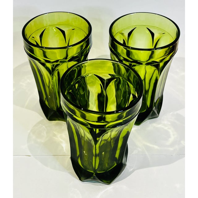 Fabulous set of three avocado green tumblers from Anchor Hocking - I love this color!