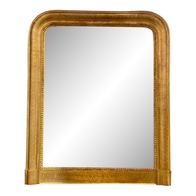 French Louis Phillipe Mirror With X Pattern Frame For Sale