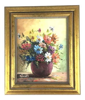 1960s Still Life Original Oil Painting Created in Paris by R. Lorotte