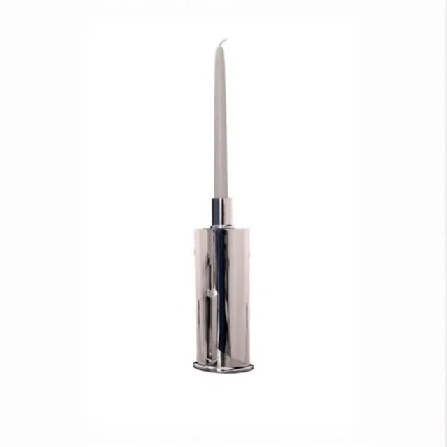 Rl 02 Maxi Candleholder in Silver-Plated Polished Brass by Caspal For Sale - Image 10 of 12